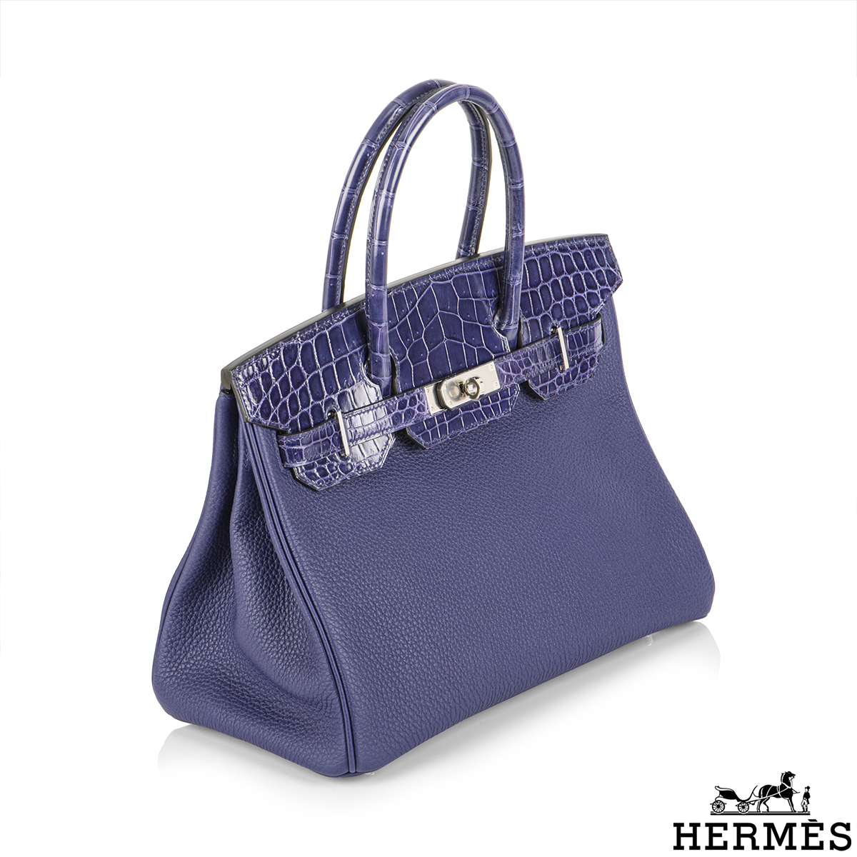 Hermès Birkin 30 HSS Togo Blue Encre / Gris Mouette